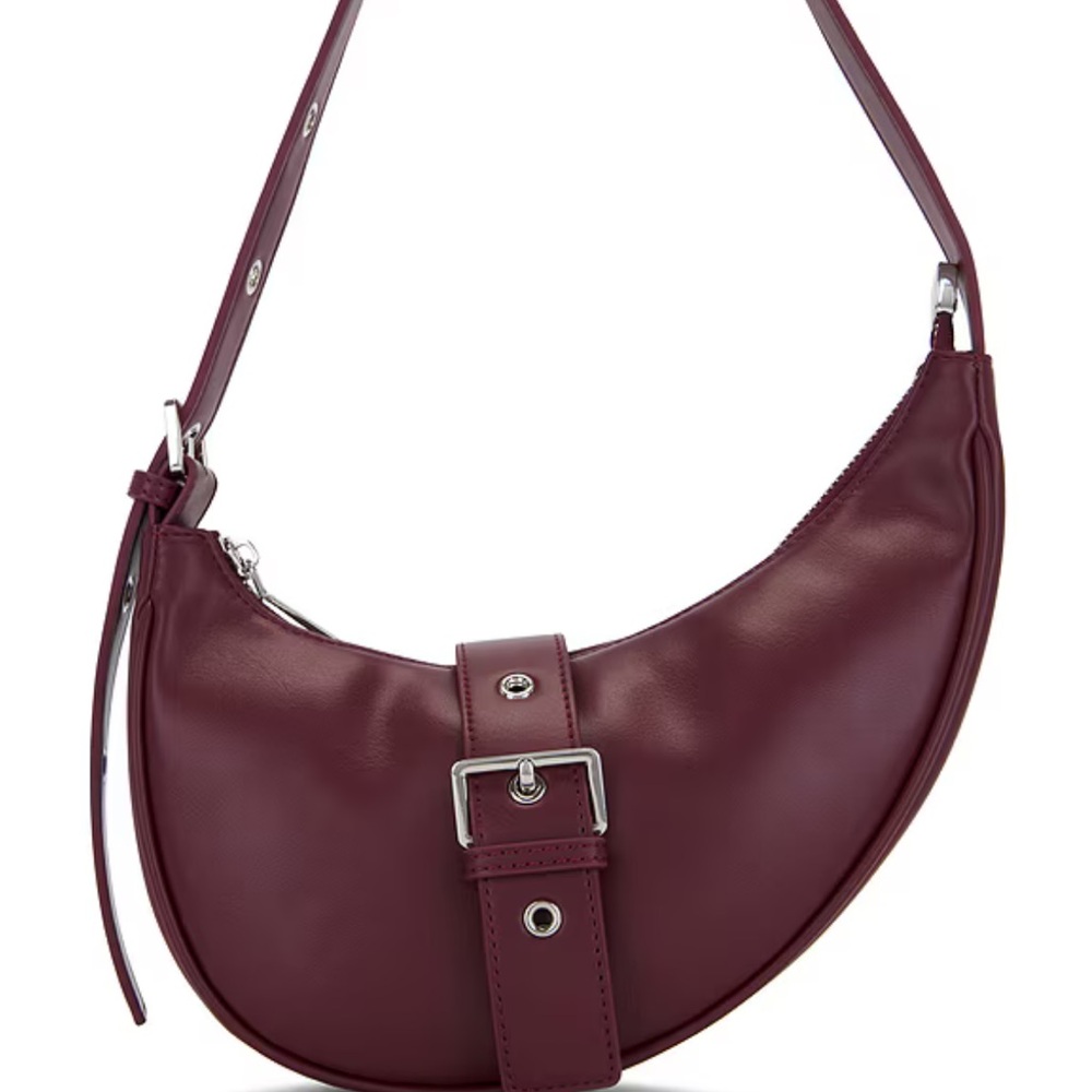 Crescent Burgundy Shoulder Bag